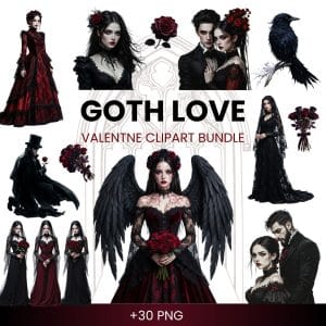 Valentine clipart goth love