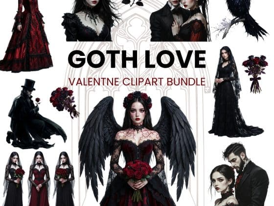 Valentine clipart goth love