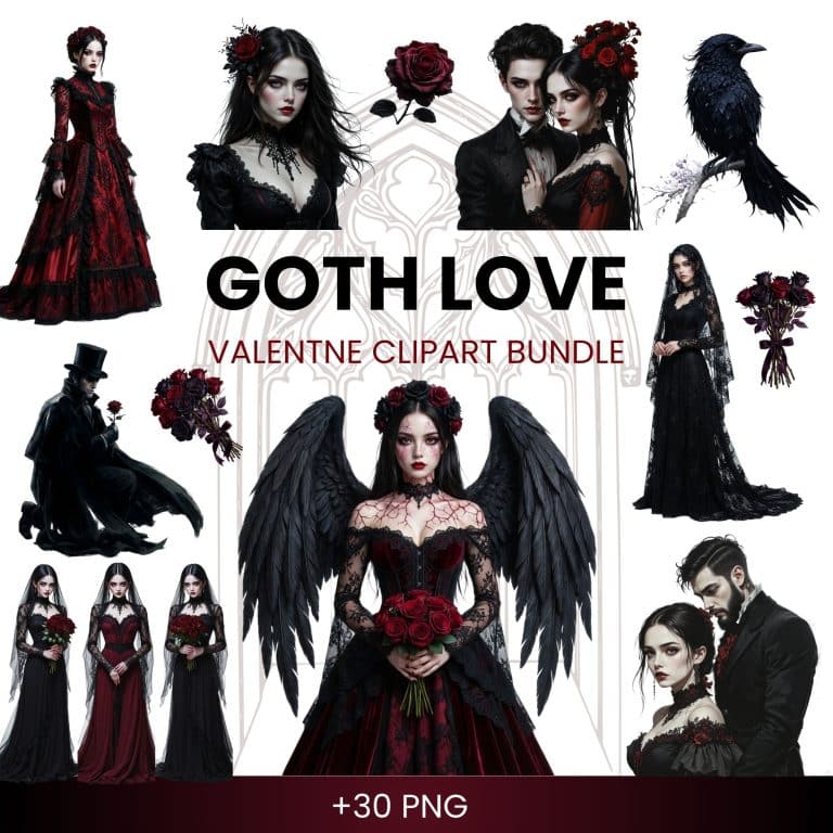 Valentine clipart goth love